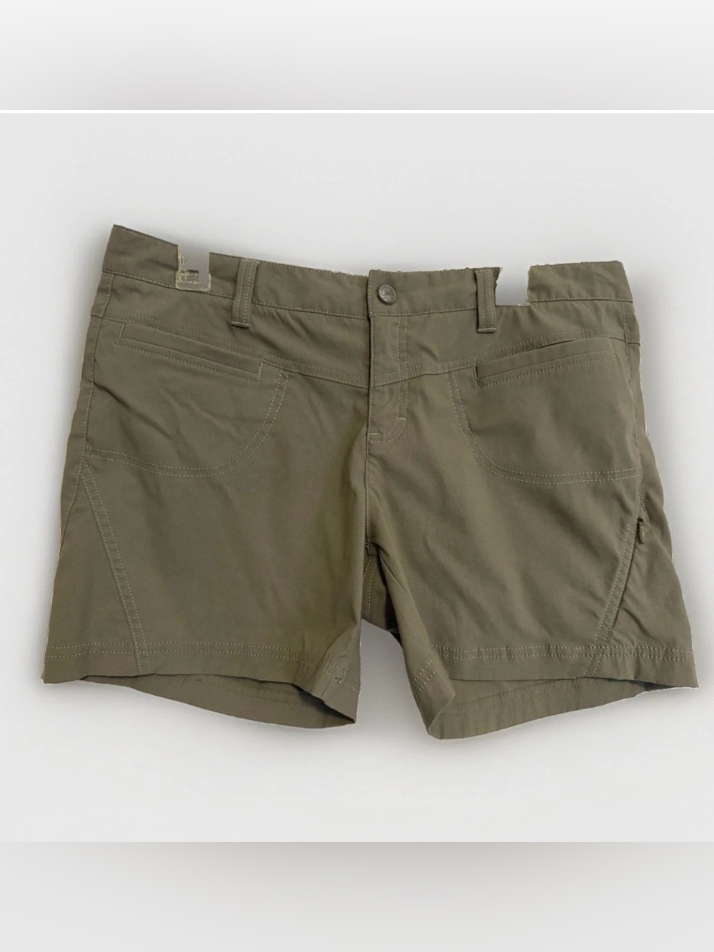 Athleta Dipper Shorts Women’s 10 Green Hiking Quick Dry Pockets Drawstring